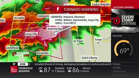 The storm sparked several tornado warnings and several severe thunderstorms as they moved. . Tornado warning on the weather channel